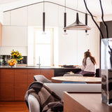 Modern Soleil Noir LED Pendant Light Slender Aerial Design Ceiling Hanging Lamp