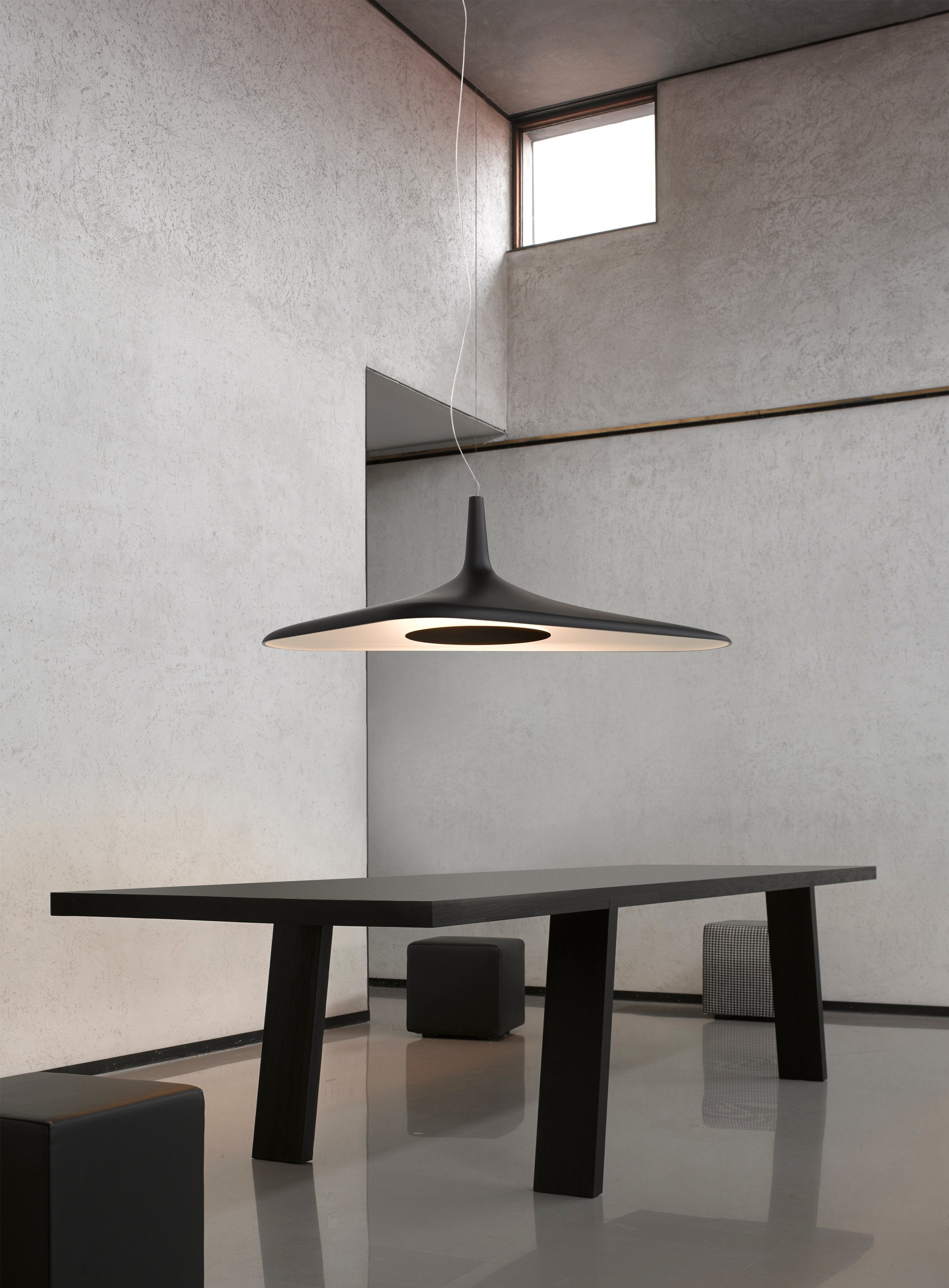 Modern Soleil Noir LED Pendant Light Slender Aerial Design Ceiling Hanging Lamp