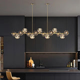 Modern Solid Brass Branch Chandelier with K9 Glass Crystal Ball Pendants for Living Room