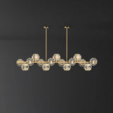Modern Solid Brass Branch Chandelier with K9 Glass Crystal Ball Pendants for Living Room