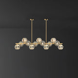 Modern Solid Brass Branch Chandelier with K9 Glass Crystal Ball Pendants for Living Room