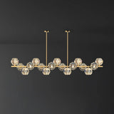 Modern Solid Brass Branch Chandelier with K9 Glass Crystal Ball Pendants for Living Room