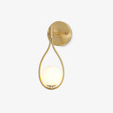 Modern Solid Brass Wall Sconce with Opal Glass Shade Set of 2 Indoor Wall Mounted Lighting Fixture