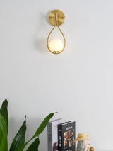 Modern Solid Brass Wall Sconce with Opal Glass Shade Set of 2 Indoor Wall Mounted Lighting Fixture