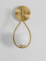 Modern Solid Brass Wall Sconce with Opal Glass Shade Set of 2 Indoor Wall Mounted Lighting Fixture