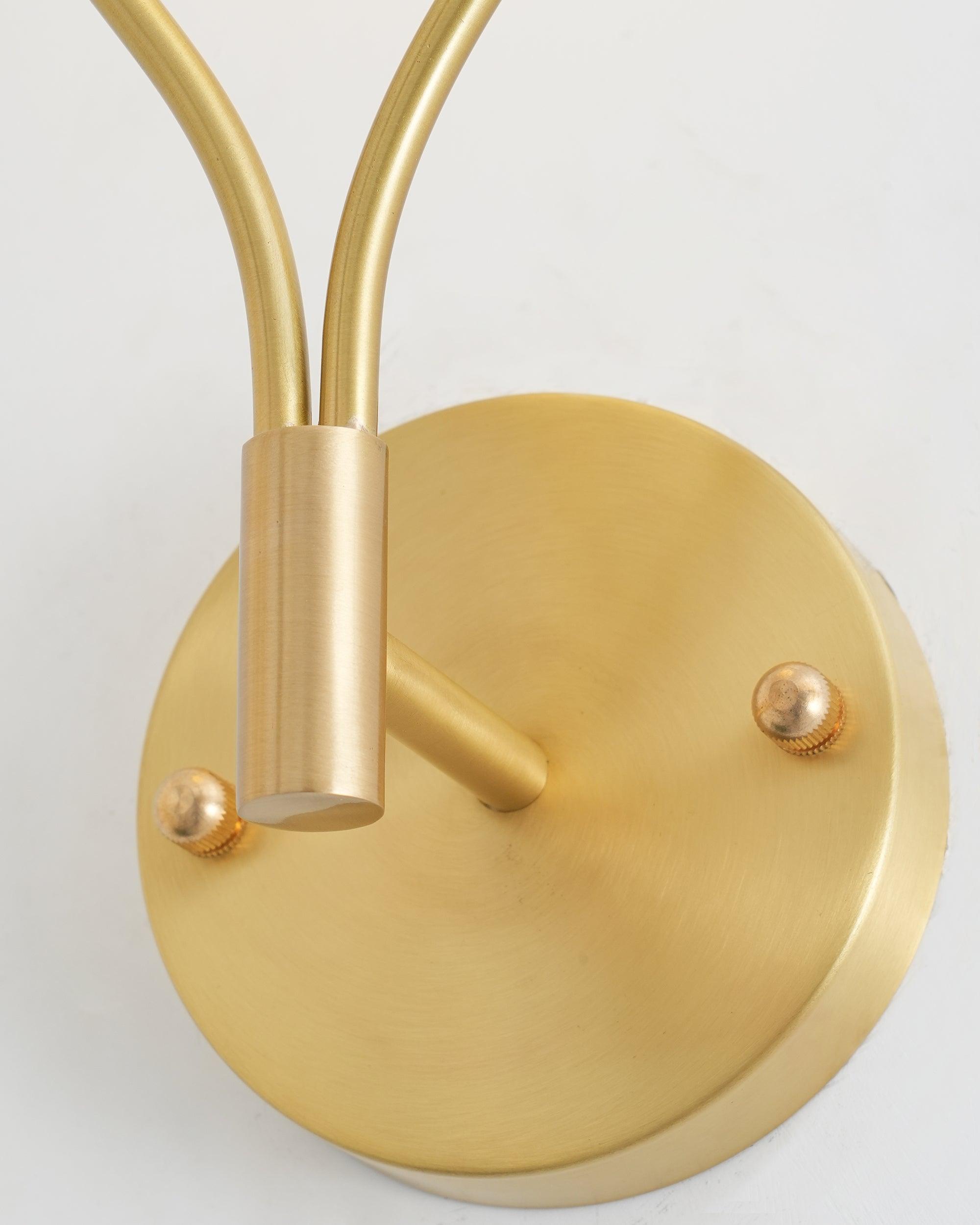 Modern Solid Brass Wall Sconce with Opal Glass Shade Set of 2 Indoor Wall Mounted Lighting Fixture