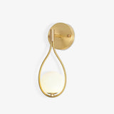 Modern Solid Brass Wall Sconce with Opal Glass Shade Set of 2 Indoor Wall Mounted Lighting Fixture