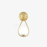 Modern Solid Brass Wall Sconce with Opal Glass Shade Set of 2 Indoor Wall Mounted Lighting Fixture