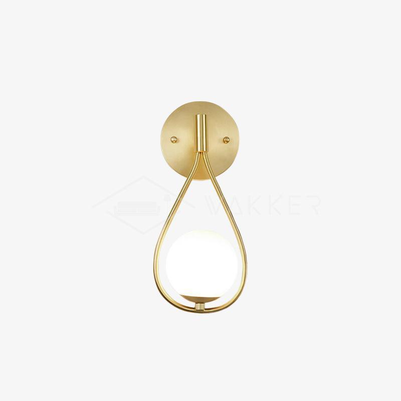 Modern Solid Brass Wall Sconce with Opal Glass Shade Set of 2 Indoor Wall Mounted Lighting Fixture