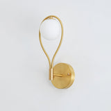 Modern Solid Brass Wall Sconce with Opal Glass Shade Set of 2 Indoor Wall Mounted Lighting Fixture