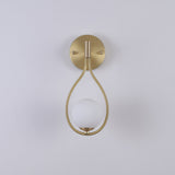 Modern Solid Brass Wall Sconce with Opal Glass Shade Set of 2 Indoor Wall Mounted Lighting Fixture