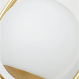 Modern Solid Brass Wall Sconce with Opal Glass Shade Set of 2 Indoor Wall Mounted Lighting Fixture