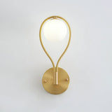 Modern Solid Brass Wall Sconce with Opal Glass Shade Set of 2 Indoor Wall Mounted Lighting Fixture