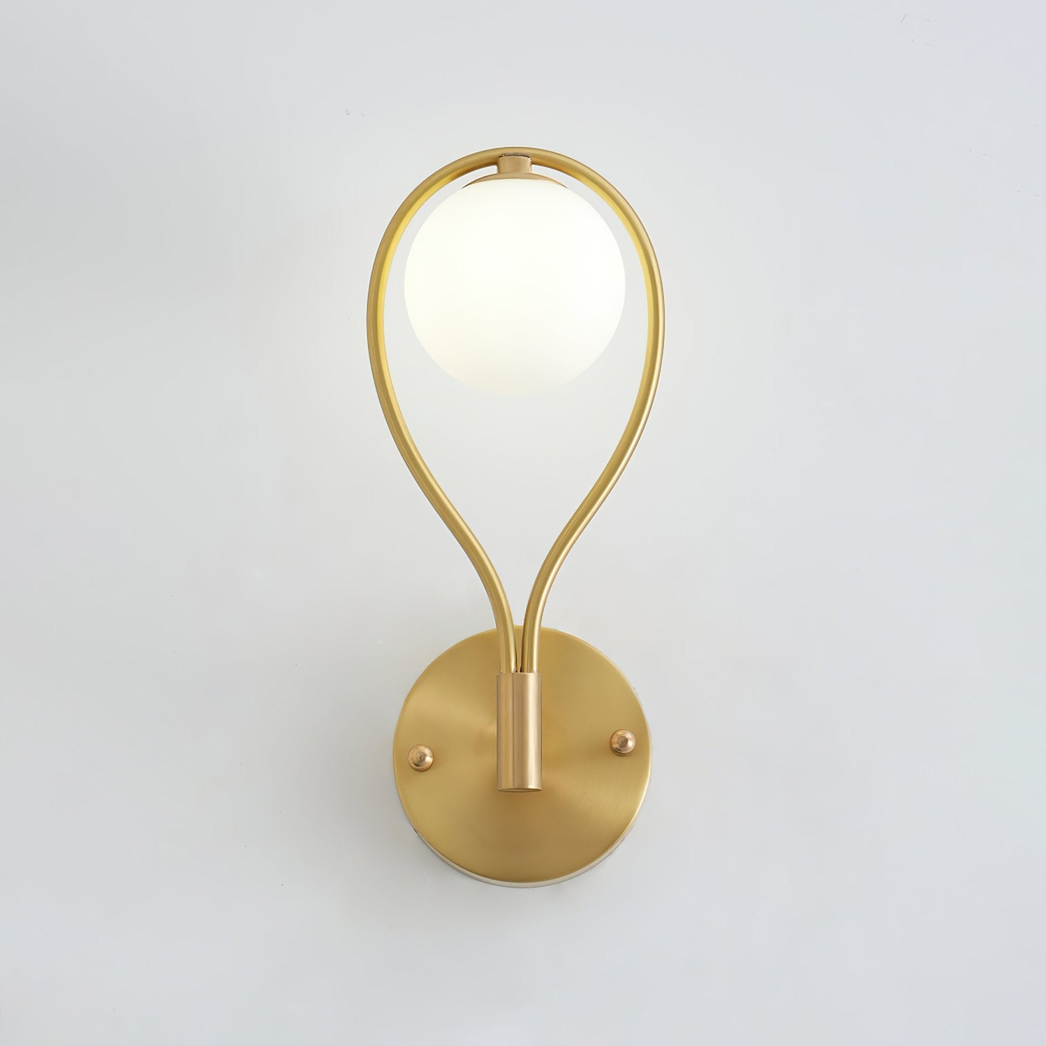 Modern Solid Brass Wall Sconce with Opal Glass Shade Set of 2 Indoor Wall Mounted Lighting Fixture