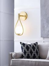 Modern Solid Brass Wall Sconce with Opal Glass Shade Set of 2 Indoor Wall Mounted Lighting Fixture
