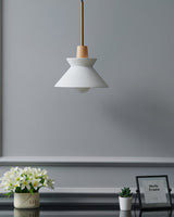 Modern Space Stone Spherical Pendant Light Resin and Wood Ceiling Hanging Lamp