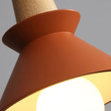 Modern Space Stone Spherical Pendant Light Resin and Wood Ceiling Hanging Lamp