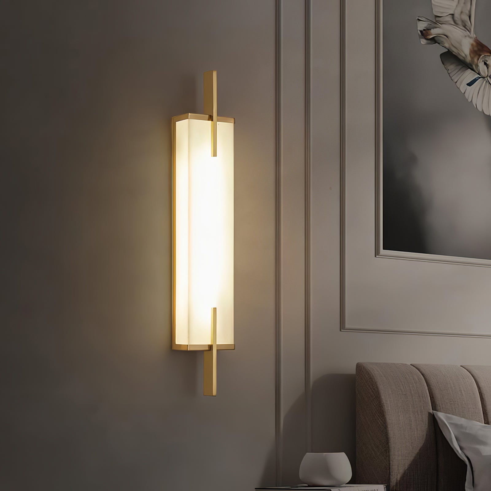 Modern Spanish Alabaster Wall Sconce with Integrated LED for Luxury Interior Lighting