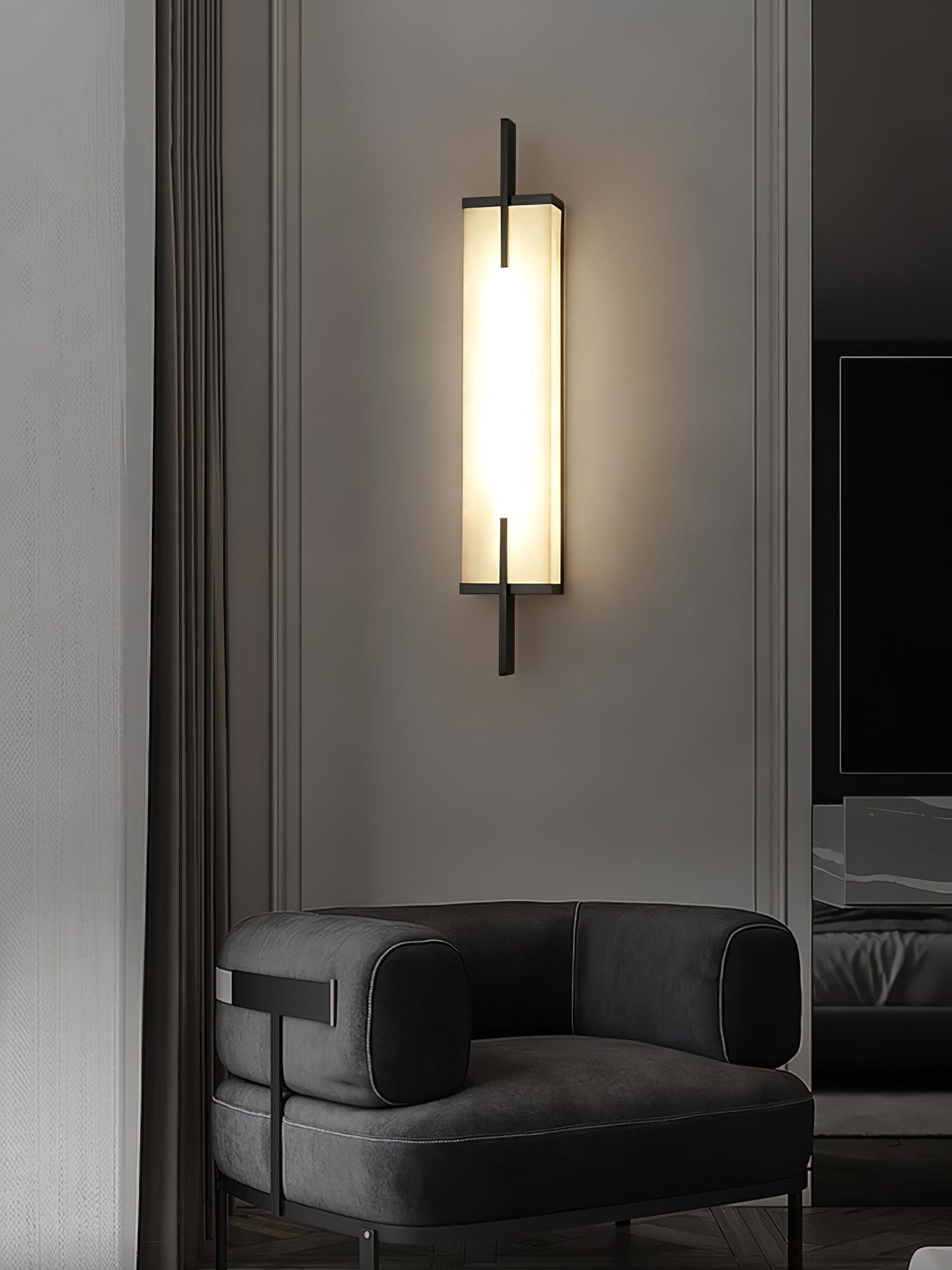 Modern Spanish Alabaster Wall Sconce with Integrated LED for Luxury Interior Lighting