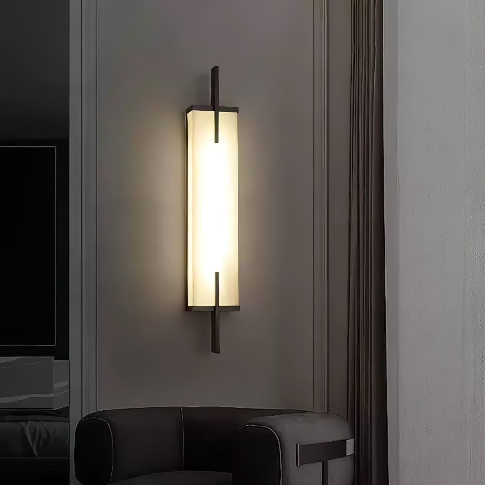 Modern Spanish Alabaster Wall Sconce with Integrated LED for Luxury Interior Lighting