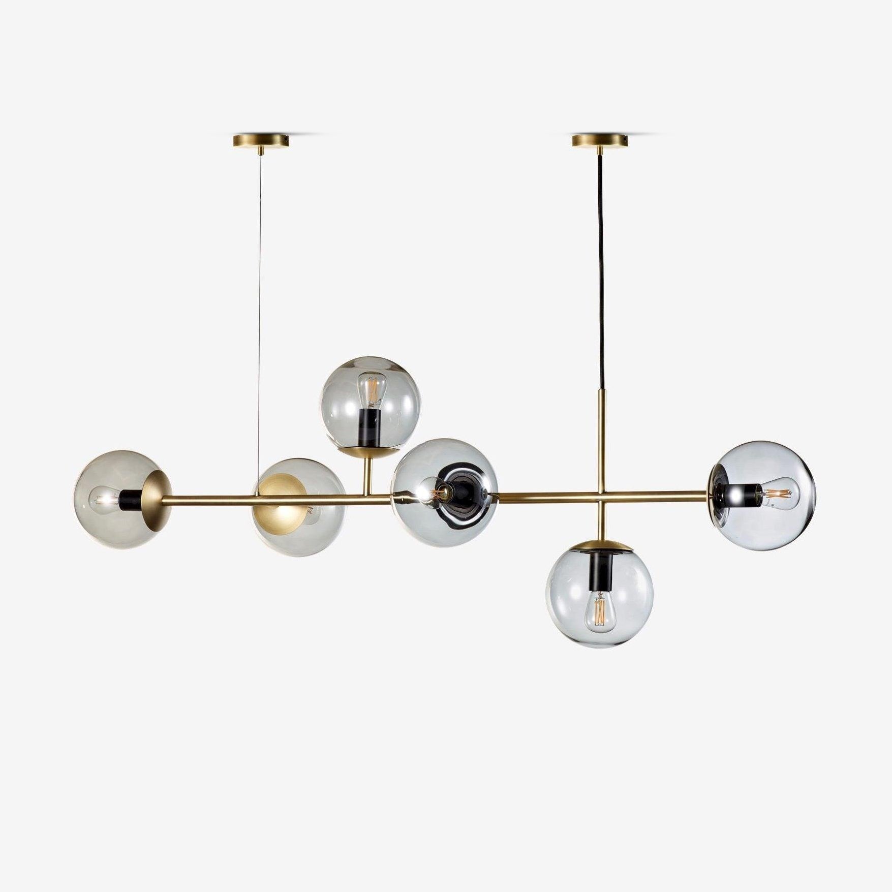 Modern Spherical Glass Bead Crown Chandelier Brass Industrial Pendant Light