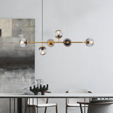 Modern Spherical Glass Bead Crown Chandelier Brass Industrial Pendant Light