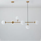 Modern Spherical Glass Bead Crown Chandelier Brass Industrial Pendant Light