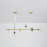 Modern Spherical Glass Bead Crown Chandelier Brass Industrial Pendant Light