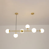 Modern Spherical Glass Bead Crown Chandelier Brass Industrial Pendant Light
