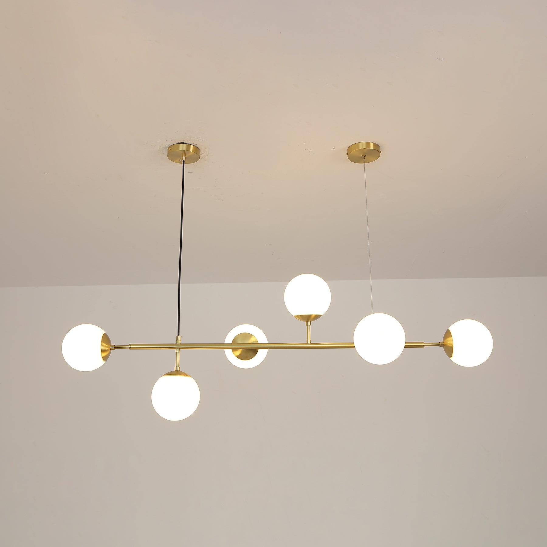 Modern Spherical Glass Bead Crown Chandelier Brass Industrial Pendant Light