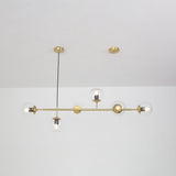 Modern Spherical Glass Bead Crown Chandelier Brass Industrial Pendant Light