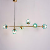 Modern Spherical Glass Bead Crown Chandelier Brass Industrial Pendant Light