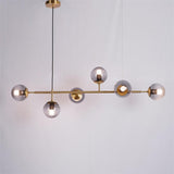 Modern Spherical Glass Bead Crown Chandelier Brass Industrial Pendant Light