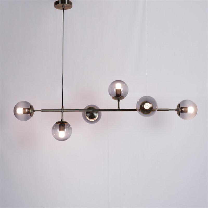 Modern Spherical Glass Bead Crown Chandelier Brass Industrial Pendant Light