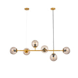 Modern Spherical Glass Bead Crown Chandelier Brass Industrial Pendant Light