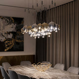 Modern Spherical Glass Bubble Pendant Light with Chrome Finish LED Hanging Fixture