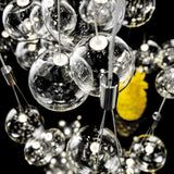 Modern Spherical Glass Bubble Pendant Light with Chrome Finish LED Hanging Fixture