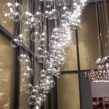 Modern Spherical Glass Bubble Pendant Light with Chrome Finish LED Hanging Fixture