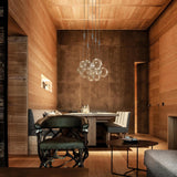 Modern Spherical Glass Bubble Pendant Light with Chrome Finish LED Hanging Fixture