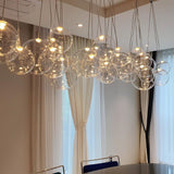 Modern Spherical Glass Bubble Pendant Light with Chrome Finish LED Hanging Fixture