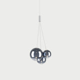 Modern Spherical Glass Bubble Pendant Light with Chrome Finish LED Hanging Fixture