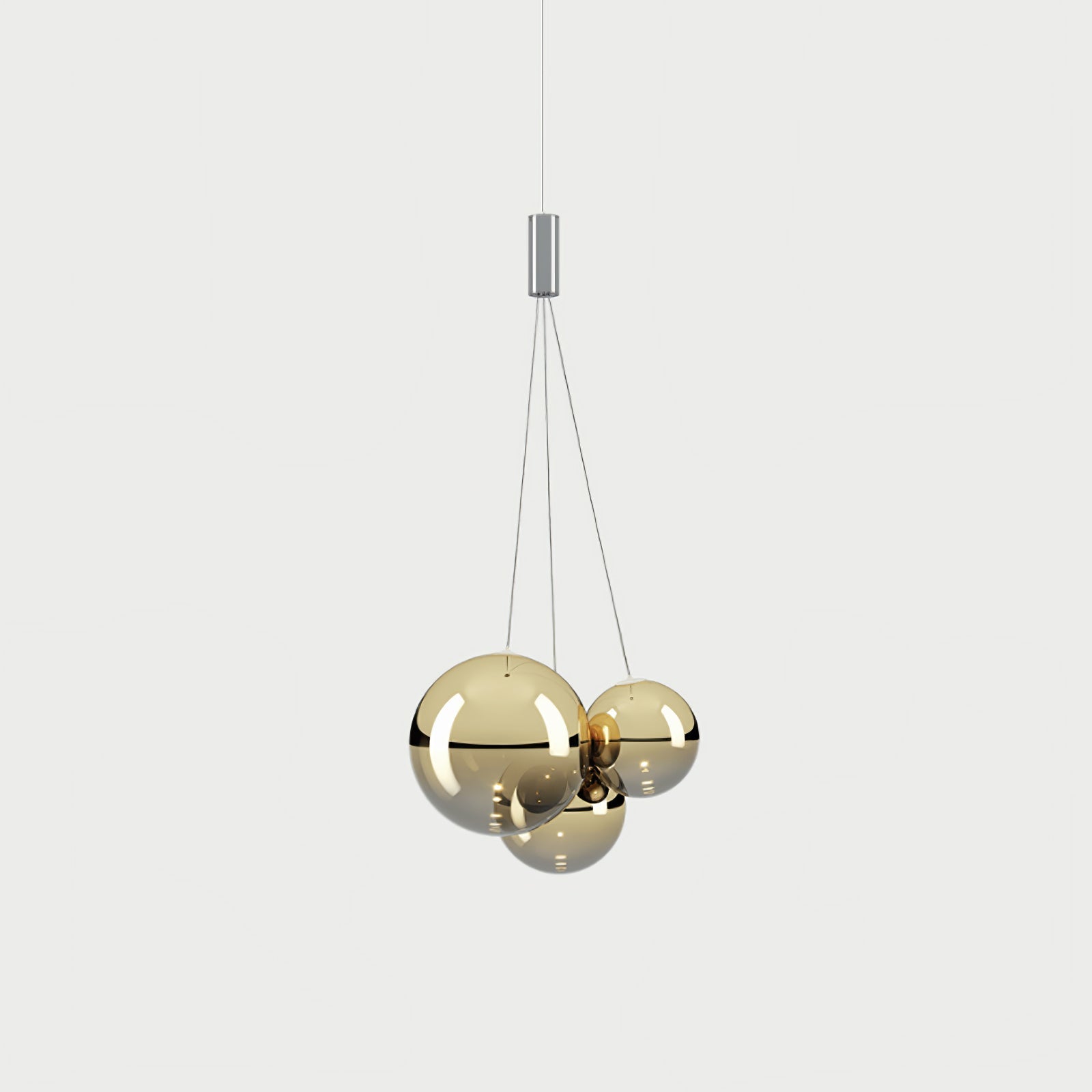 Modern Spherical Glass Bubble Pendant Light with Chrome Finish LED Hanging Fixture
