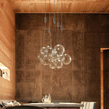 Modern Spherical Glass Bubble Pendant Light with Chrome Finish LED Hanging Fixture