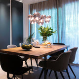 Modern Spherical Glass Bubble Pendant Light with Chrome Finish LED Hanging Fixture