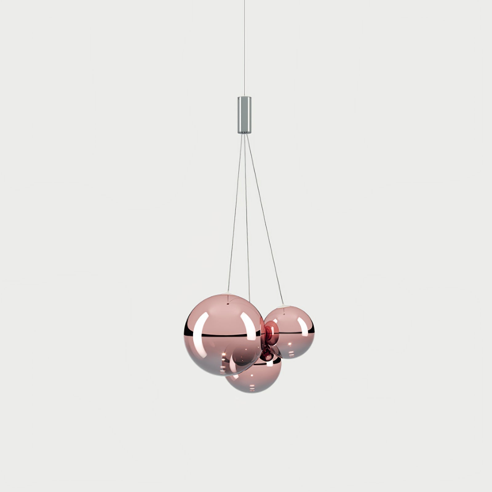 Modern Spherical Glass Bubble Pendant Light with Chrome Finish LED Hanging Fixture
