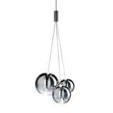 Modern Spherical Glass Bubble Pendant Light with Chrome Finish LED Hanging Fixture