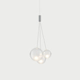 Modern Spherical Glass Bubble Pendant Light with Chrome Finish LED Hanging Fixture