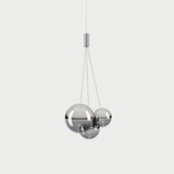 Modern Spherical Glass Bubble Pendant Light with Chrome Finish LED Hanging Fixture