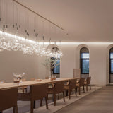 Modern Spherical Glass Bubble Pendant Light with Chrome Finish LED Hanging Fixture
