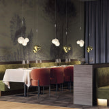Modern Spherical Glass Bubble Pendant Light with Chrome Finish LED Hanging Fixture